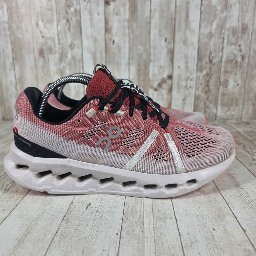 On Cloudswift Running Shoes Women's Red Pink White Athletic‎ Sneakers Size 11